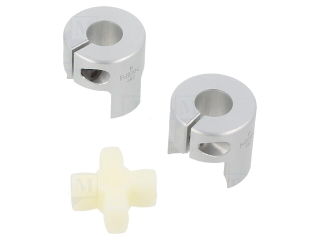 Koppeling; Ø: 14mm; Ø1: 6mm; Ø2: 6mm; aluminium Koppeling; Ø: 14mm; Ø1: 6mm; Ø2: 6mm; aluminium